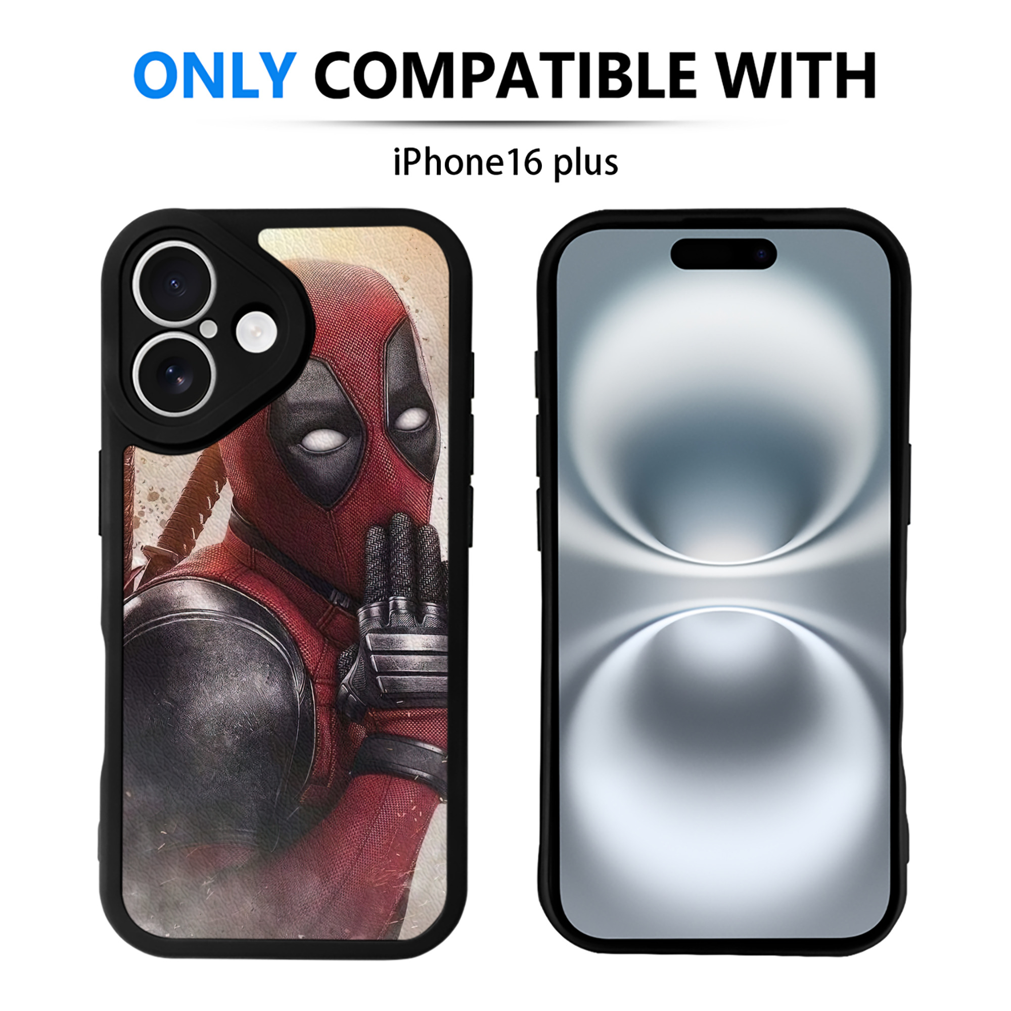 （画像用） Deadpool デッドプール 【iPhone 16シリーズ対応】シリコンスマホケース（レザー調） 材質：シリコン